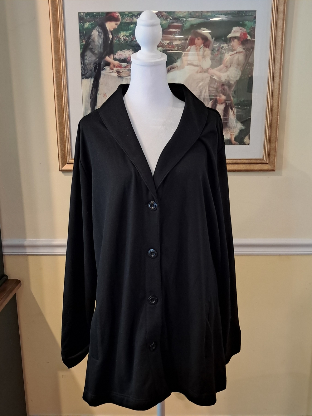 d & CO. Women's Black Button-Front Jacket Size XL